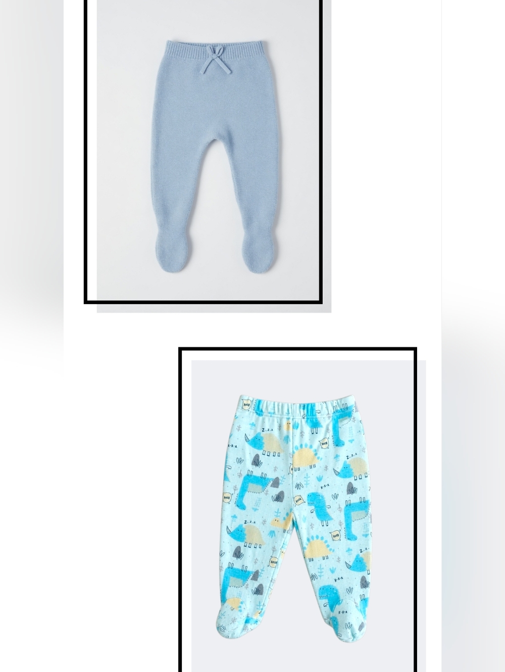 Baby Newborn Zara Knit & Dinosaur Print Footed Leggings/Pants 6M